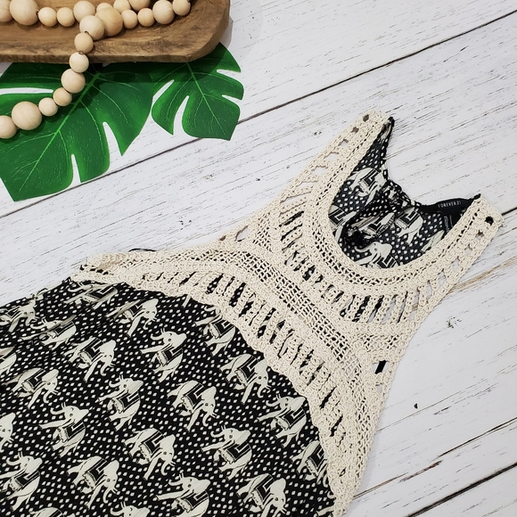 Forever 21 Boho Festival Elephant Dress Small - Picture 2 of 6